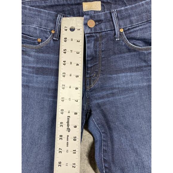 Mother Jeans Womens 27 Blue Wash The Looker Skinny Whiskering - Picture 4 of 16
